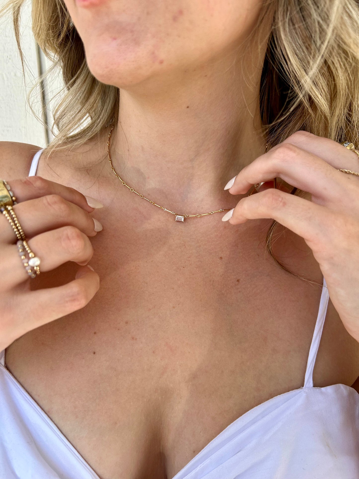 Ava Baguette Necklace