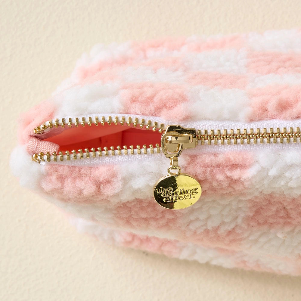 Blush Check Teddy Pouch