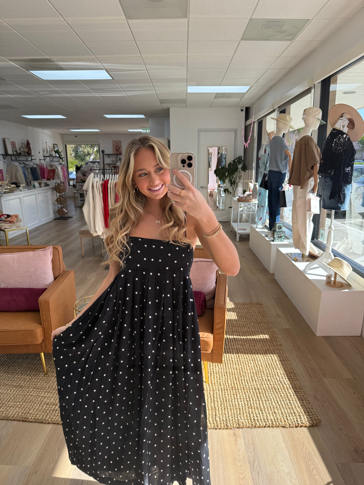 Polka Midi Dress
