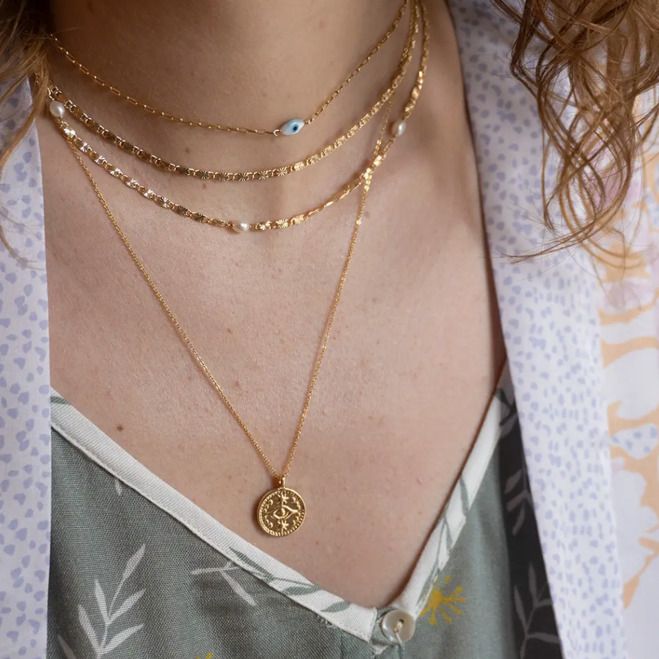 Baby Link Chain With Evil Eye Necklace