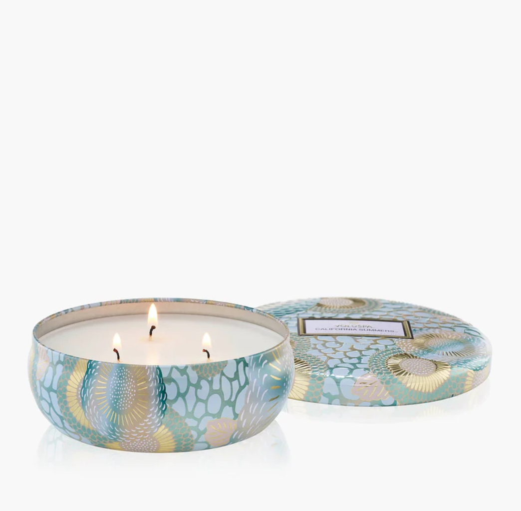 California Summers- 3 Wick Tin Candle