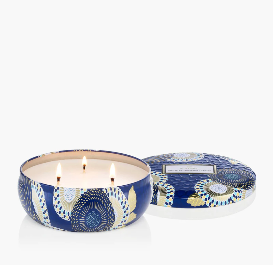 Mediterranean Lemon- 3 Wick Tin Candle