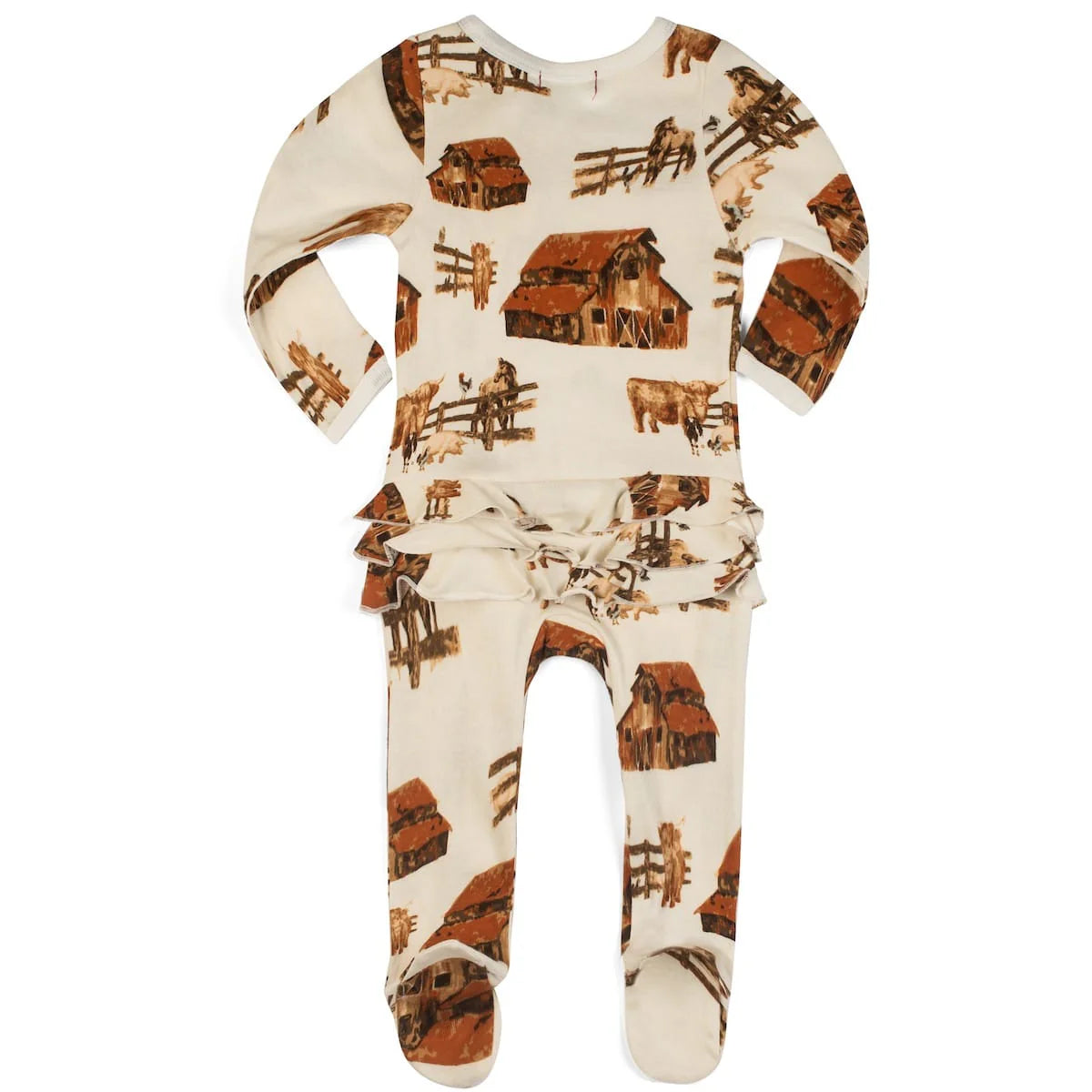 Ruffle Footed Romper-Homestead