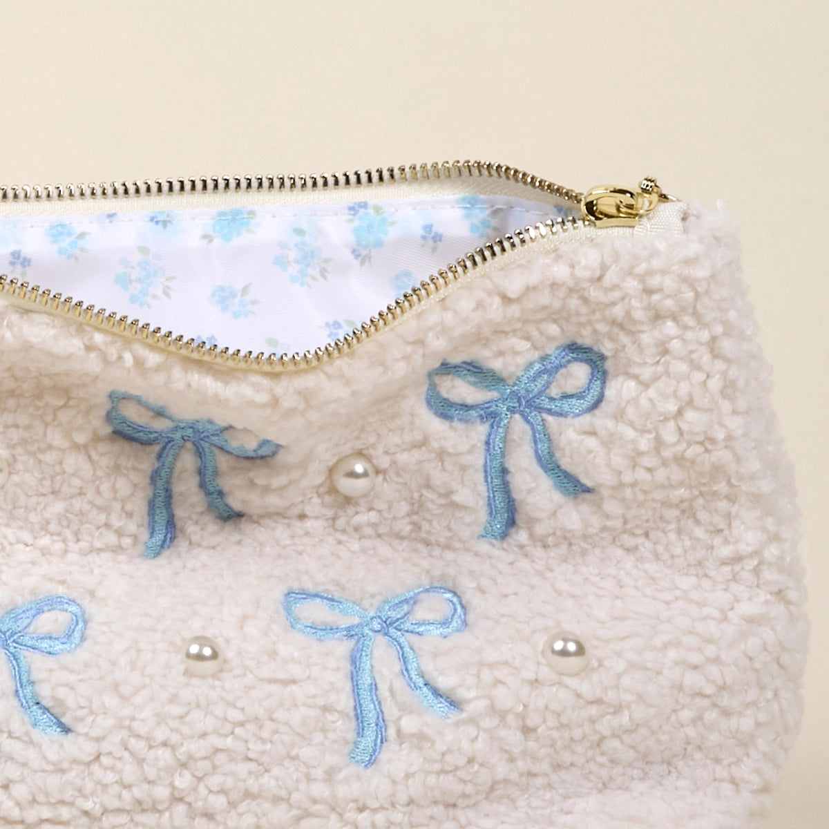 Blue Bows Teddy Pouch