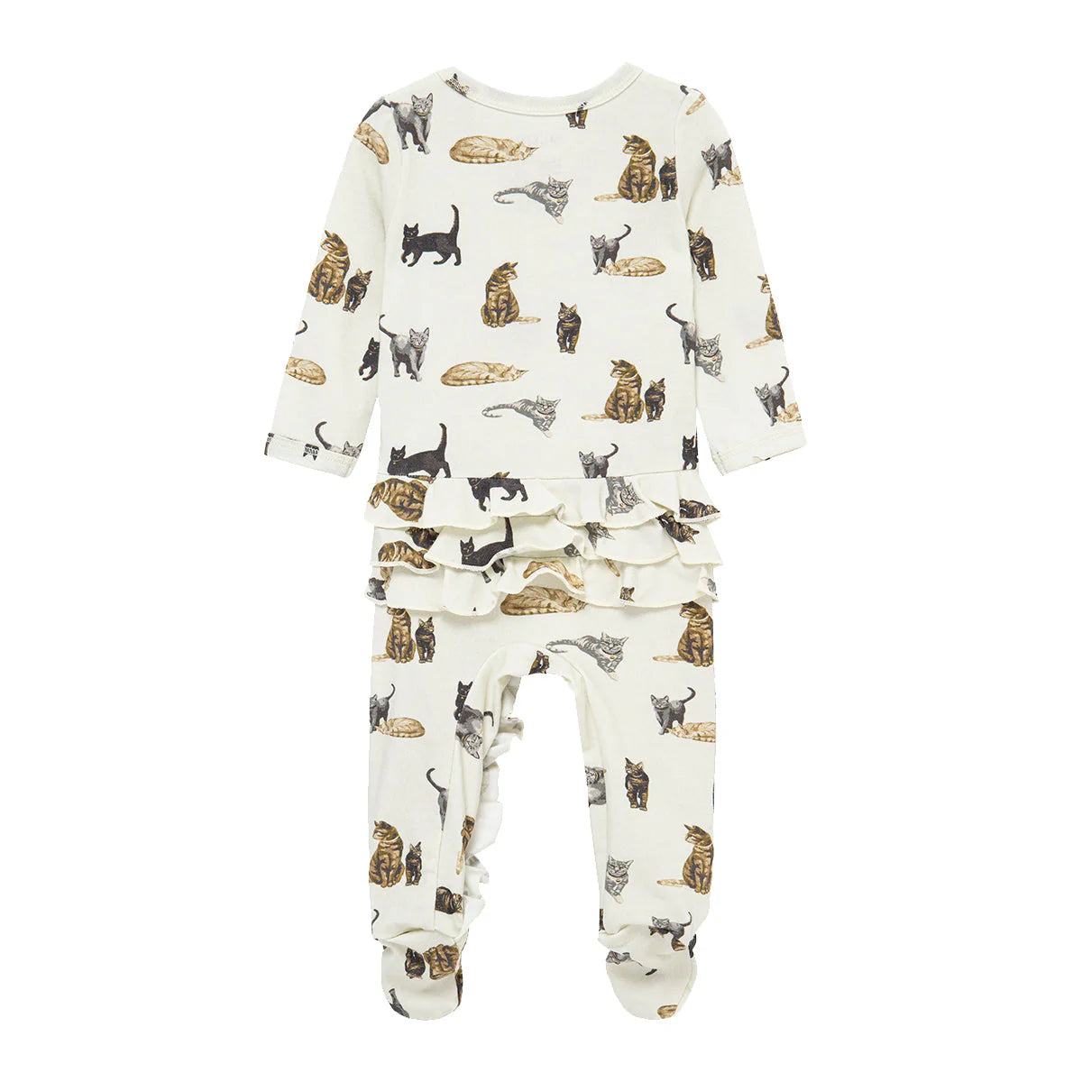 Cat Cotton Stretch Ruffle Romper