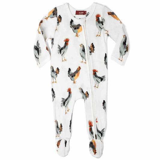 Footed Romper- Chicken