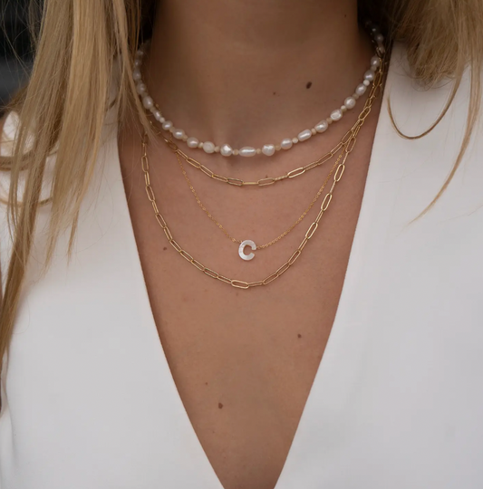 Mother of Pearl Initial