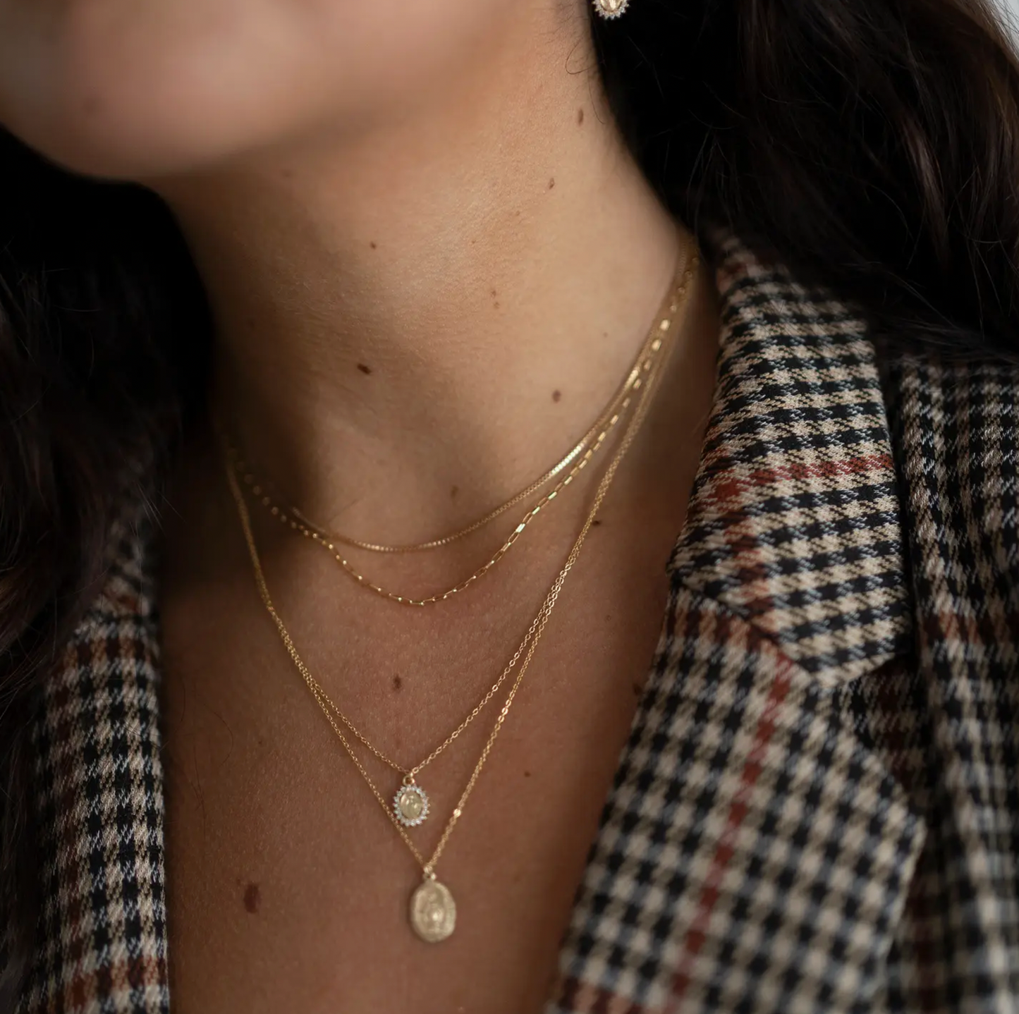 CZ Mary Coin Necklace