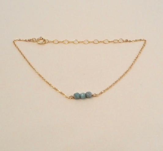 Turquoise Three Bead Bracelet