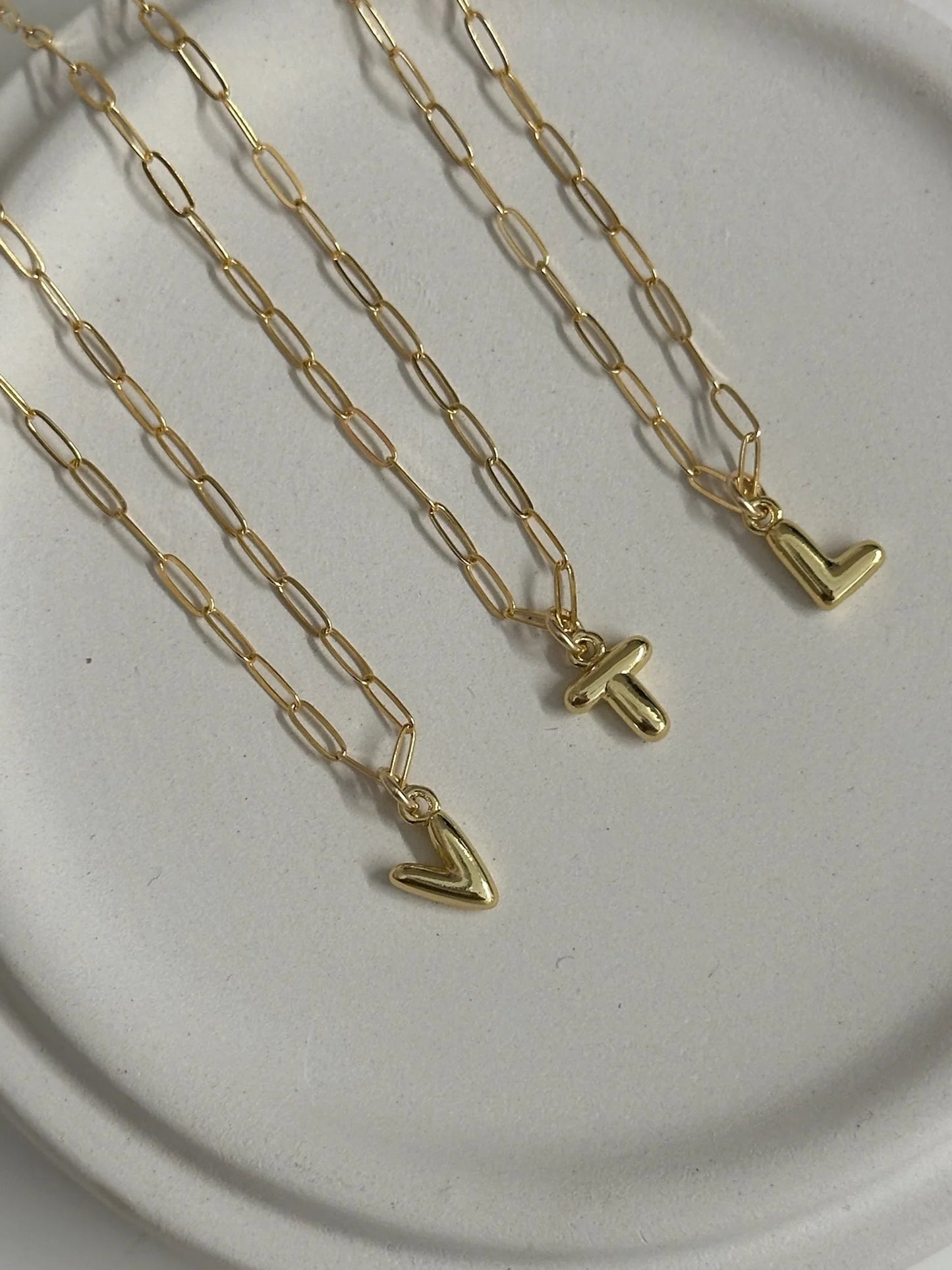 Bubble Letter Initial Necklace