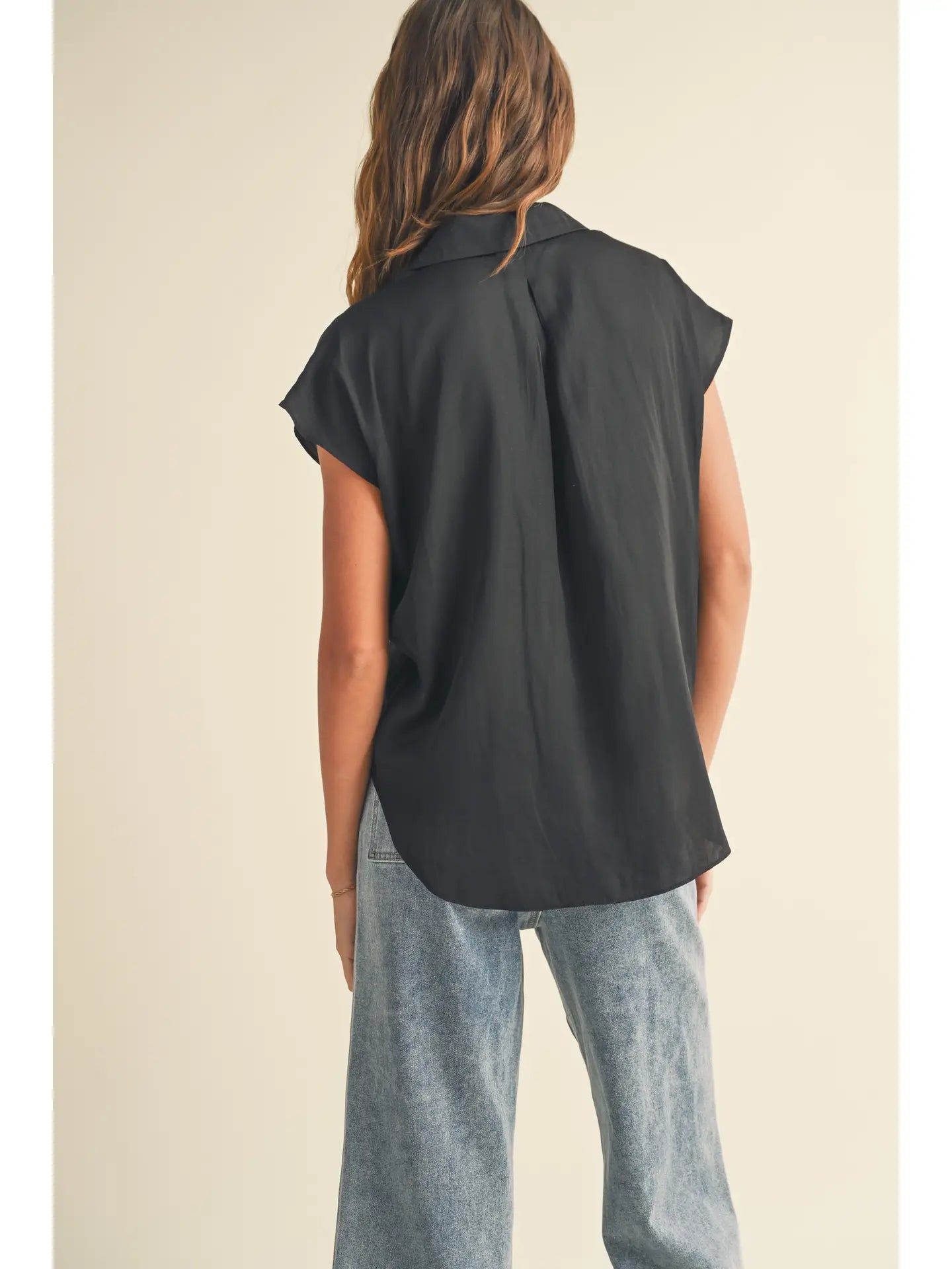 Button Down Cap Sleeve