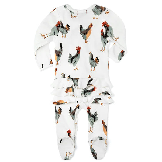 Ruffle Footed Romper-Chicken