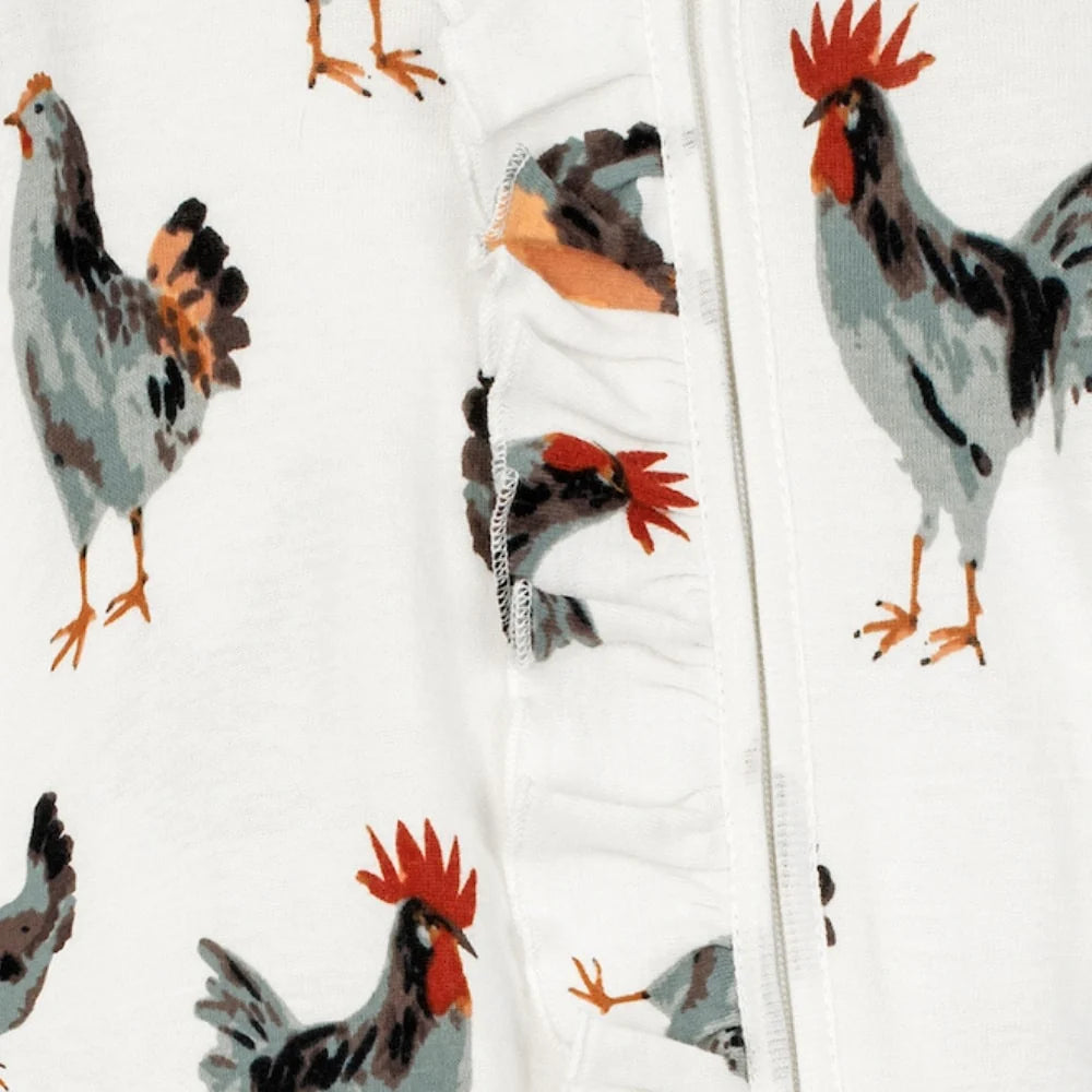 Ruffle Footed Romper-Chicken