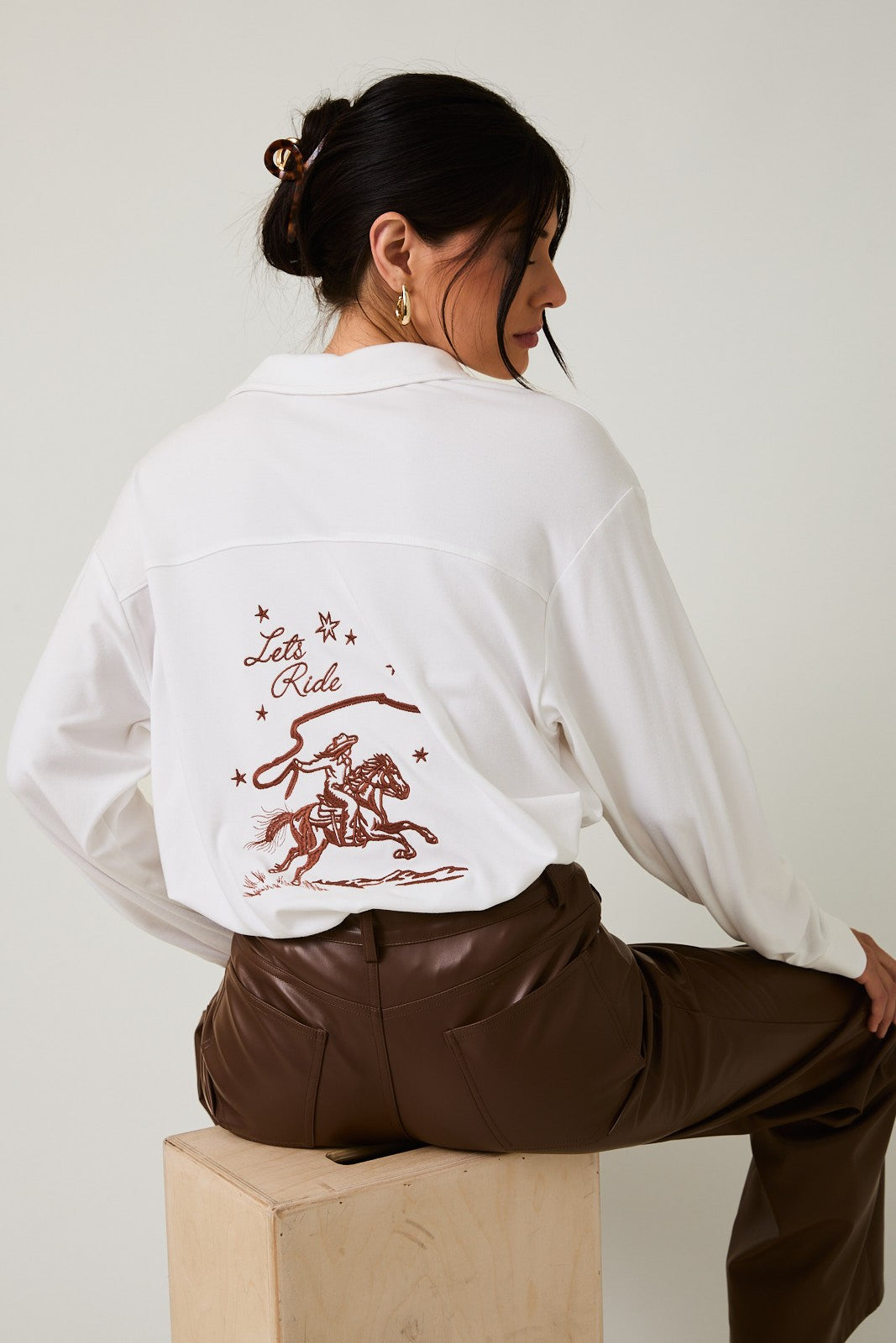 Lets Ride Button Down