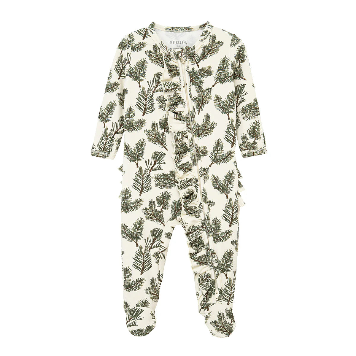 Pine Ruffle Footed Romper