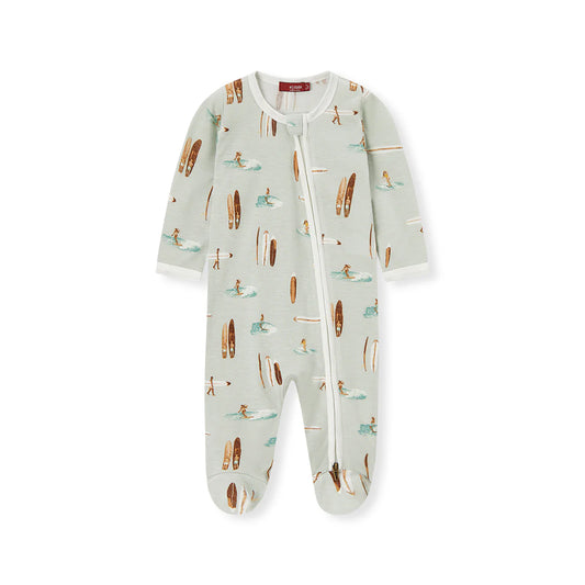 Footed Romper-Vintage Surf