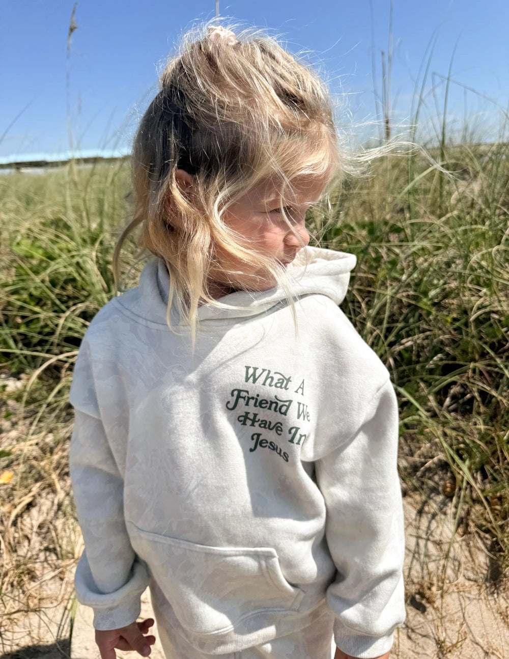 What A Friend in Jesus Camo Kids Hoodie